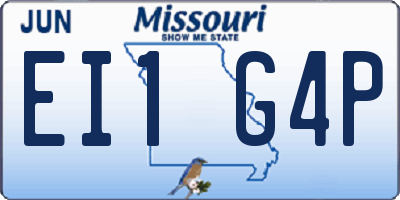 MO license plate EI1G4P