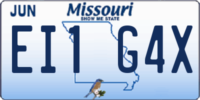 MO license plate EI1G4X
