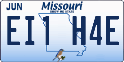 MO license plate EI1H4E