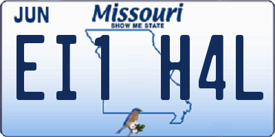 MO license plate EI1H4L