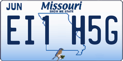 MO license plate EI1H5G