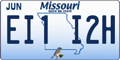 MO license plate EI1I2H