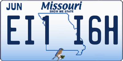MO license plate EI1I6H