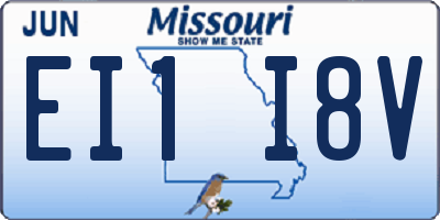 MO license plate EI1I8V