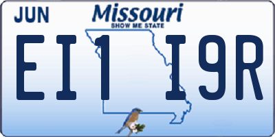 MO license plate EI1I9R