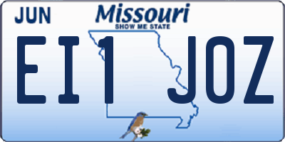 MO license plate EI1J0Z