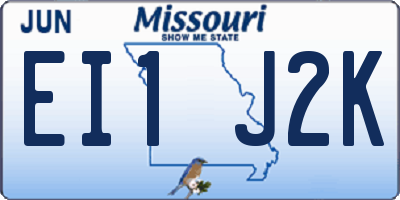MO license plate EI1J2K