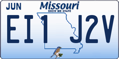 MO license plate EI1J2V