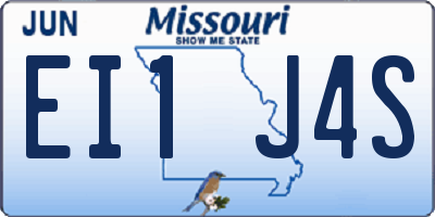 MO license plate EI1J4S
