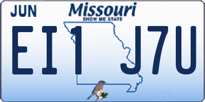 MO license plate EI1J7U