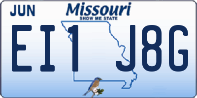MO license plate EI1J8G
