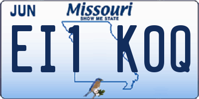 MO license plate EI1K0Q