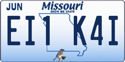 MO license plate EI1K4I