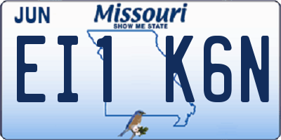 MO license plate EI1K6N