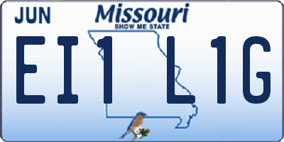 MO license plate EI1L1G