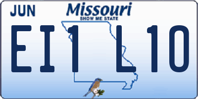 MO license plate EI1L1O