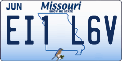 MO license plate EI1L6V