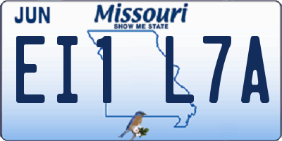 MO license plate EI1L7A