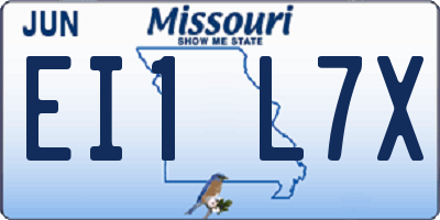 MO license plate EI1L7X