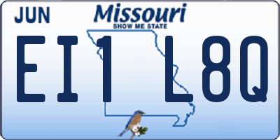 MO license plate EI1L8Q