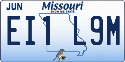 MO license plate EI1L9M