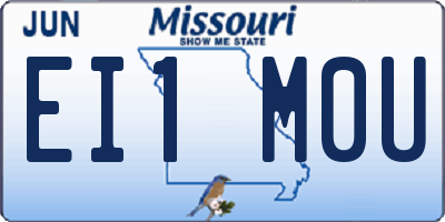 MO license plate EI1M0U