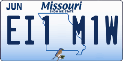 MO license plate EI1M1W
