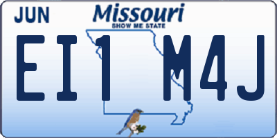 MO license plate EI1M4J