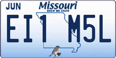 MO license plate EI1M5L