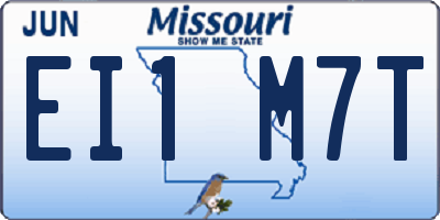 MO license plate EI1M7T