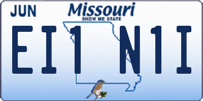 MO license plate EI1N1I