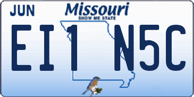MO license plate EI1N5C