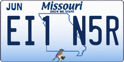MO license plate EI1N5R