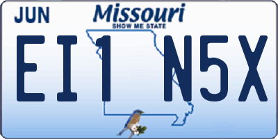 MO license plate EI1N5X