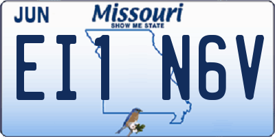 MO license plate EI1N6V