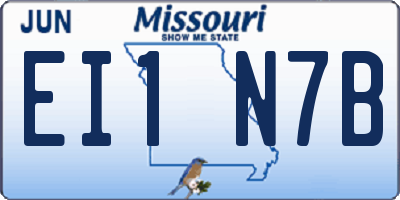 MO license plate EI1N7B