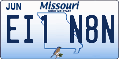 MO license plate EI1N8N