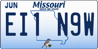MO license plate EI1N9W
