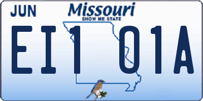 MO license plate EI1O1A