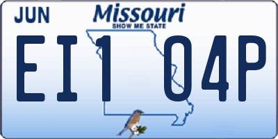 MO license plate EI1O4P