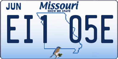 MO license plate EI1O5E