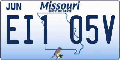 MO license plate EI1O5V