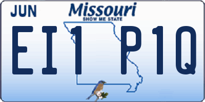 MO license plate EI1P1Q