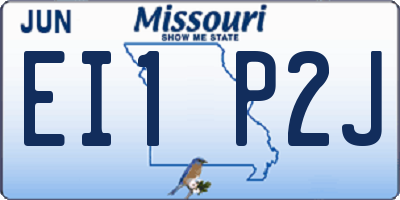 MO license plate EI1P2J