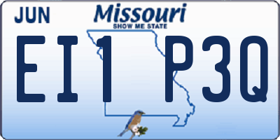 MO license plate EI1P3Q