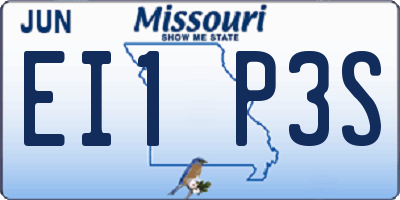MO license plate EI1P3S