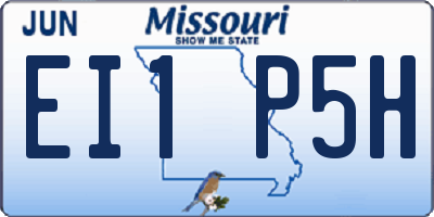 MO license plate EI1P5H