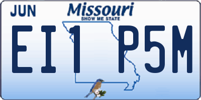MO license plate EI1P5M