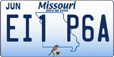 MO license plate EI1P6A