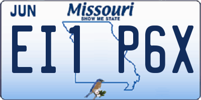 MO license plate EI1P6X